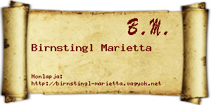 Birnstingl Marietta névjegykártya